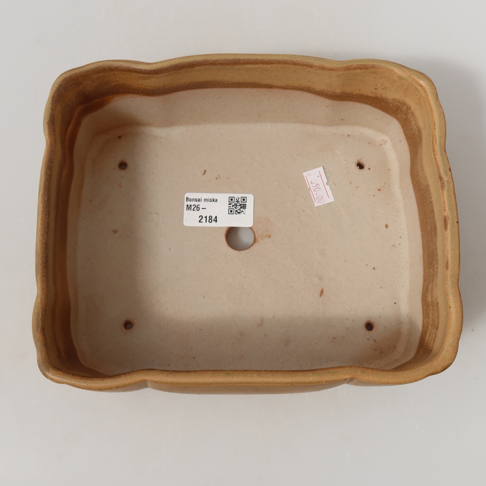 Keramická miska na bonsaje 20,5 x 17,5 x 7 cm, farba béžová