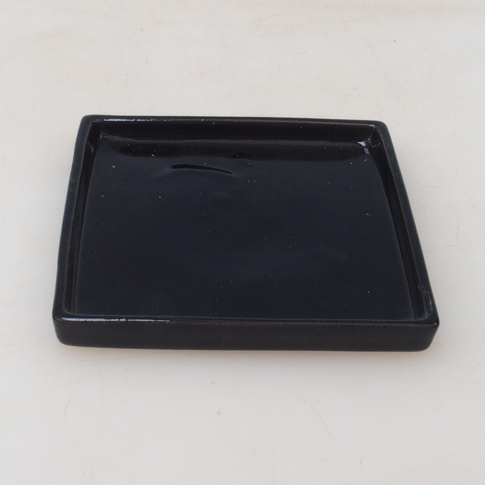 Bonsai podmiska štvorc M - 10 x 10 x 1,5 cm - čierna