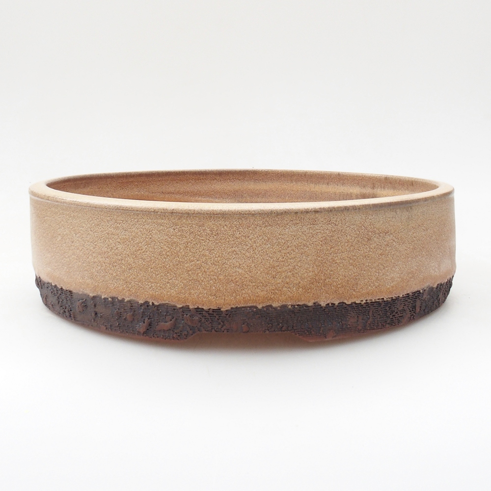 Keramická bonsai miska 24,5 x 24,5 x 6,5 cm, farba béžová