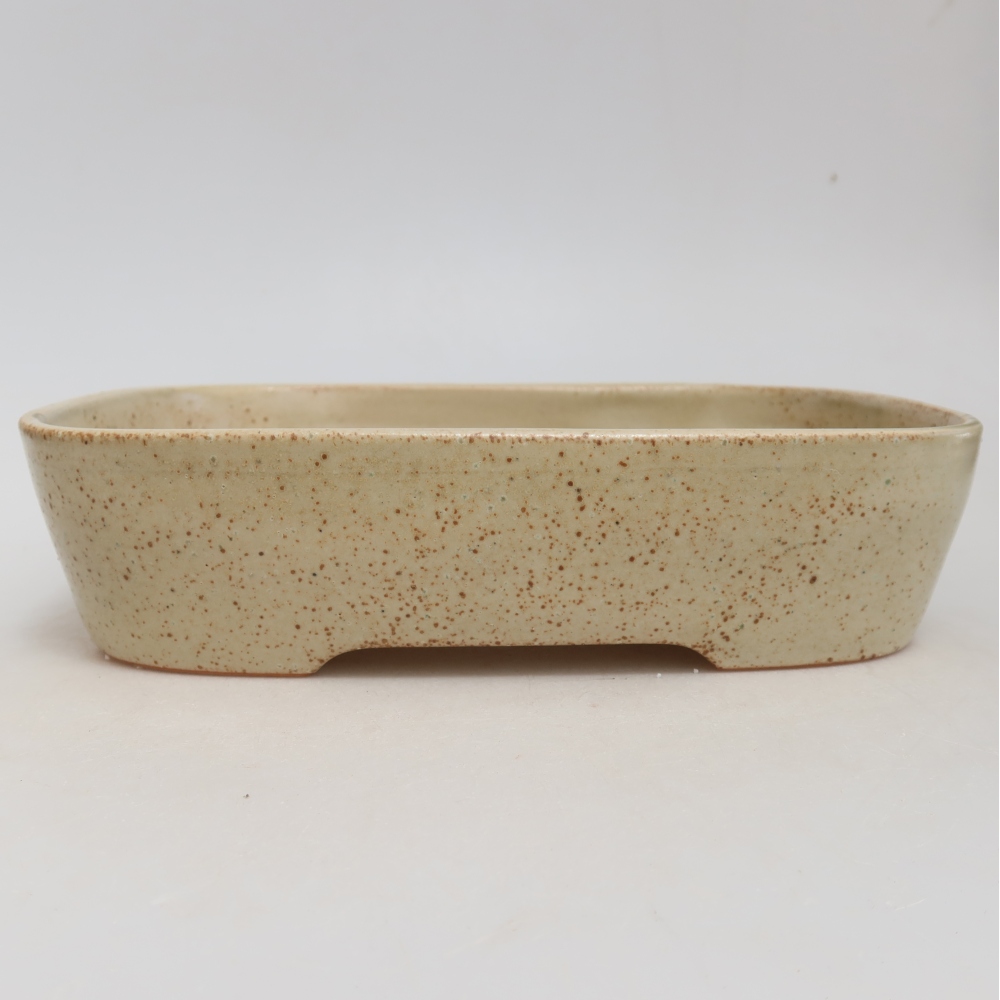 Keramická miska na bonsaje 23 x 18 x 5,5 cm, farba béžová