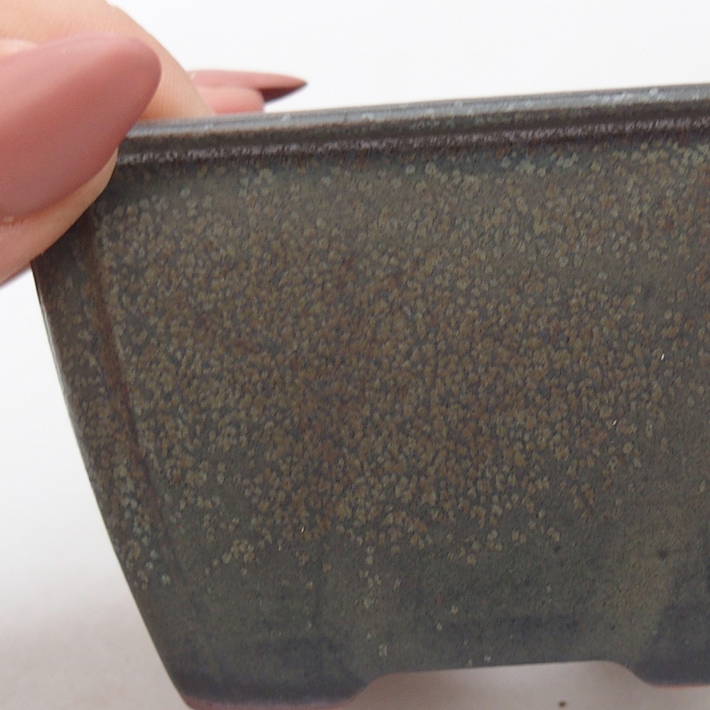 Keramická miska na bonsaje 8,5 x 8,5 x 5 cm, sivá