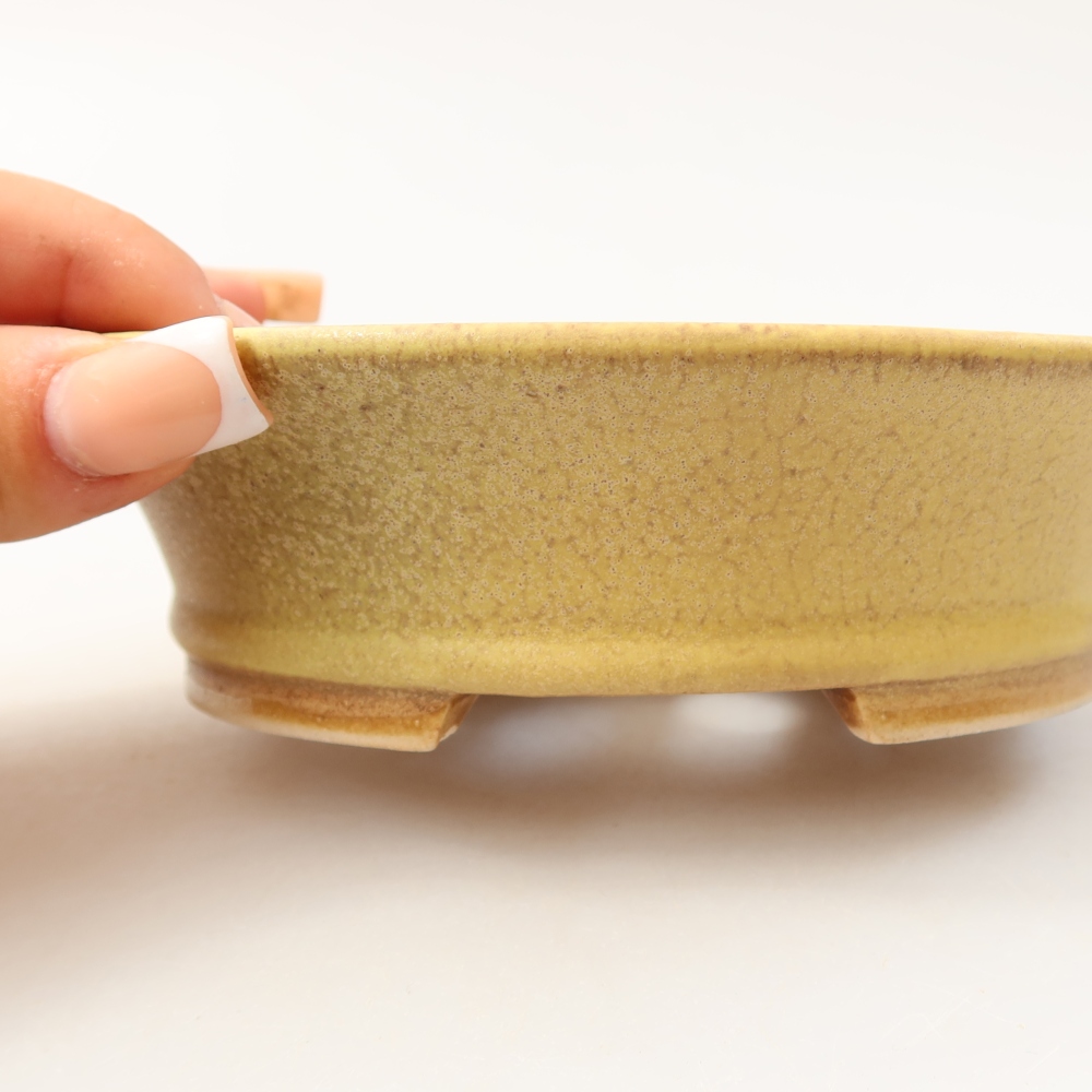 Keramická miska na bonsai 14,5 x 12,5 x 4 cm, farba žltá