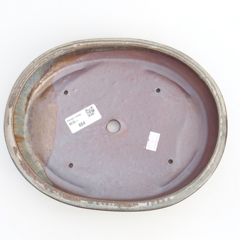 Keramická miska na bonsaje 24,5 x 20 x 4 cm, modrošedá