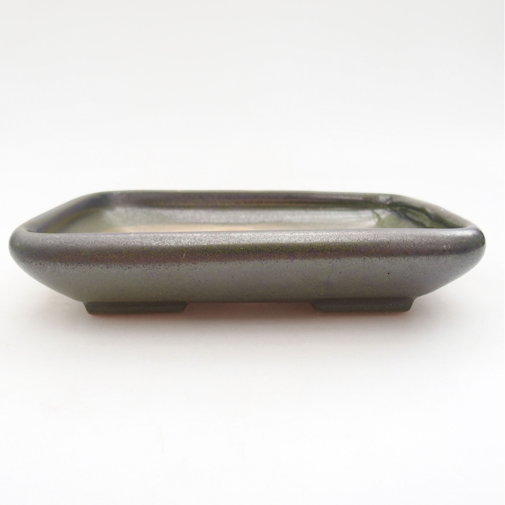 Keramická bonsai miska 17 x 14 x 3,5 cm, farba zelená