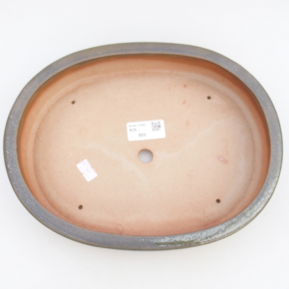 Keramická miska na bonsaje 26,5 x 21 x 5 cm, zeleno-hnedá