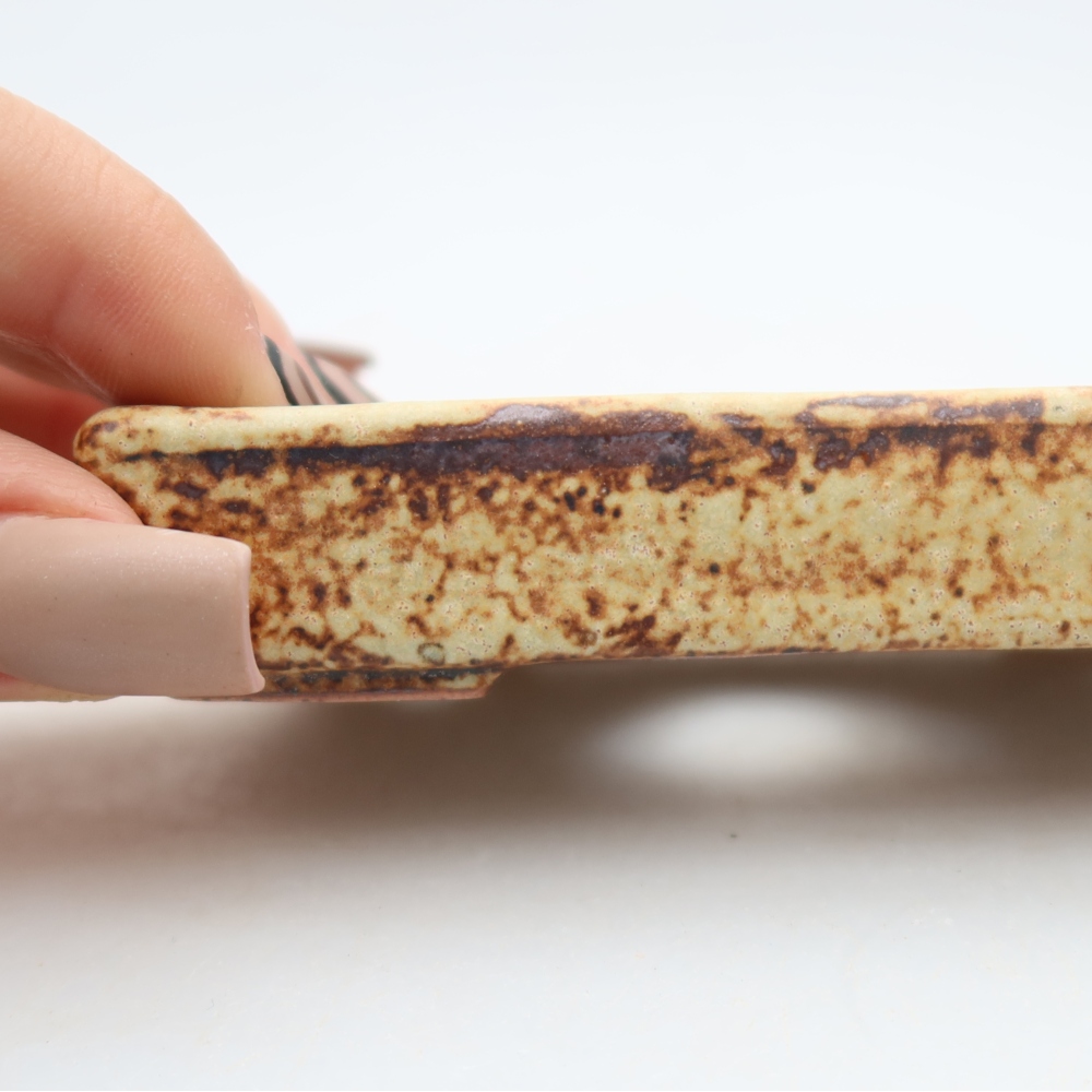 Keramická miska na bonsaje 10 x 7 x 2 cm, farba béžová