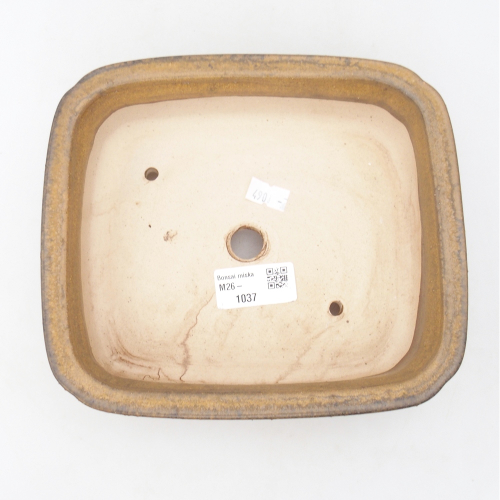 Keramická miska na bonsaje 19 x 17 x 6 cm, hnedá