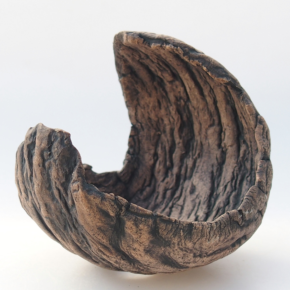 Keramická mušľa 10 x 9,5 x 10 cm , farba hnedá