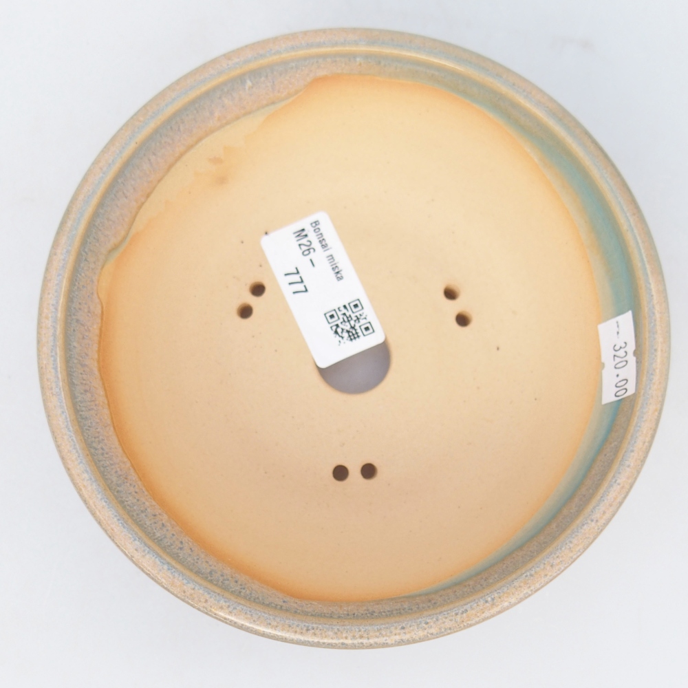 Keramická miska na bonsaje 14,5 x 14,5 x 5 cm, zeleno-hnedá