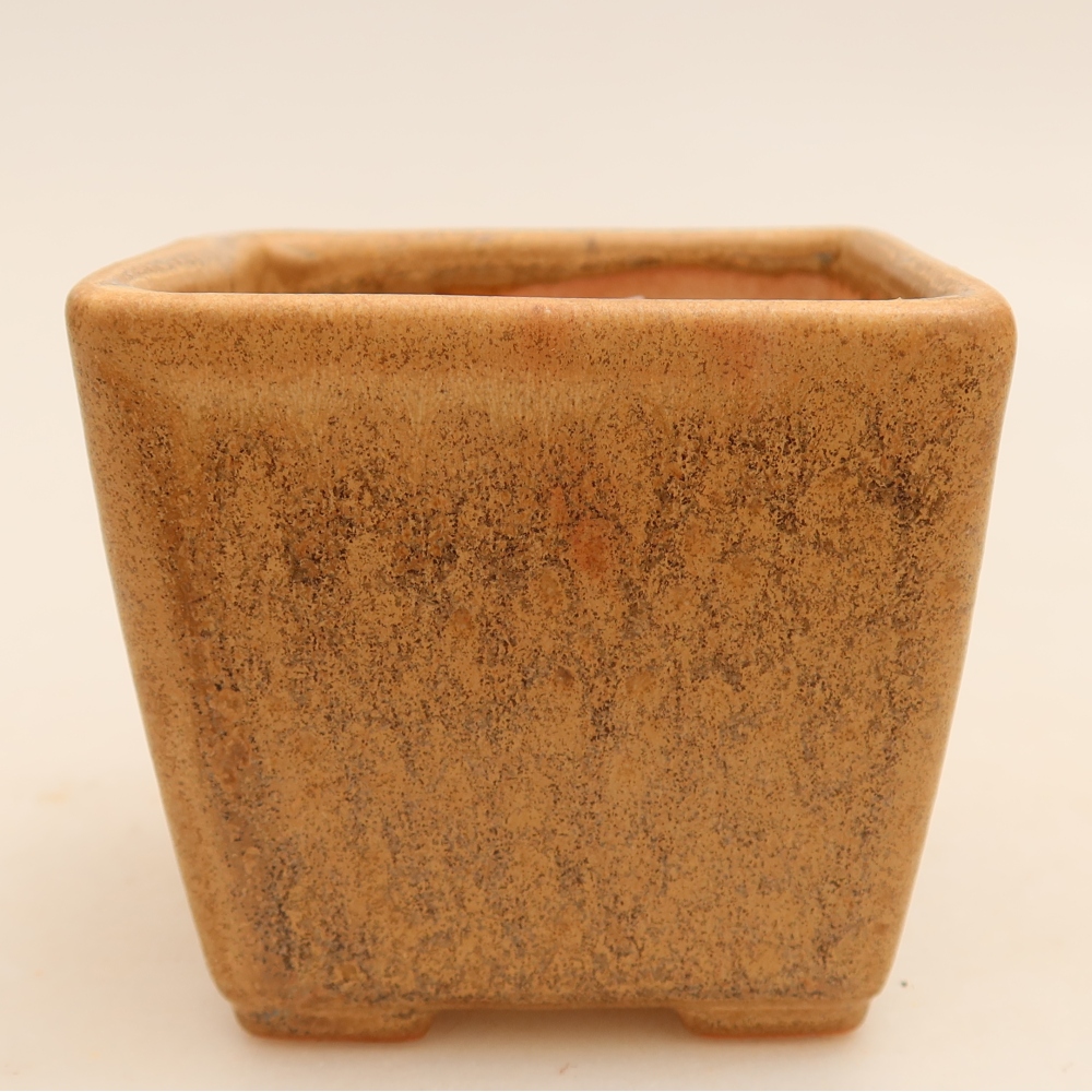 Keramická miska na bonsai 7,5 x 7,5 x 6,5 cm, farba béžová
