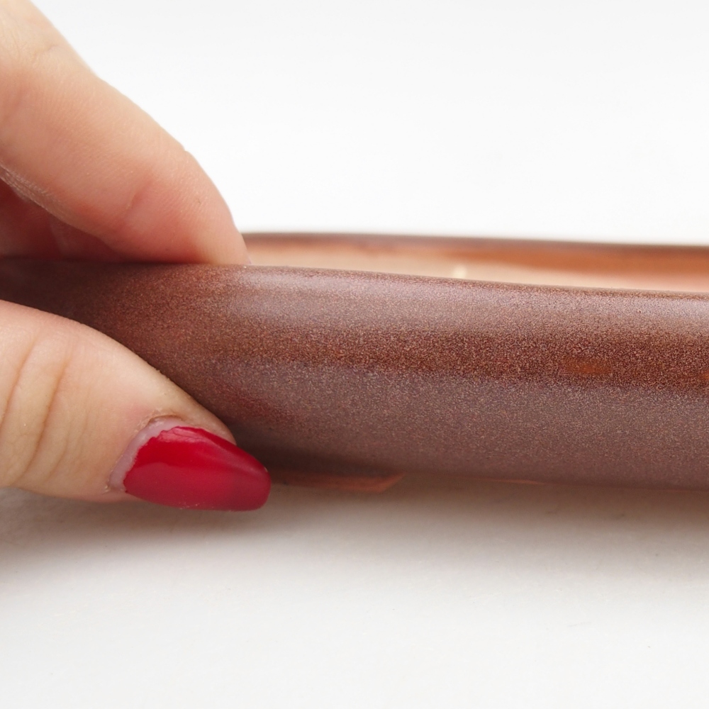 Keramická miska na bonsaje 22 x 17 x 3 cm, hnedá