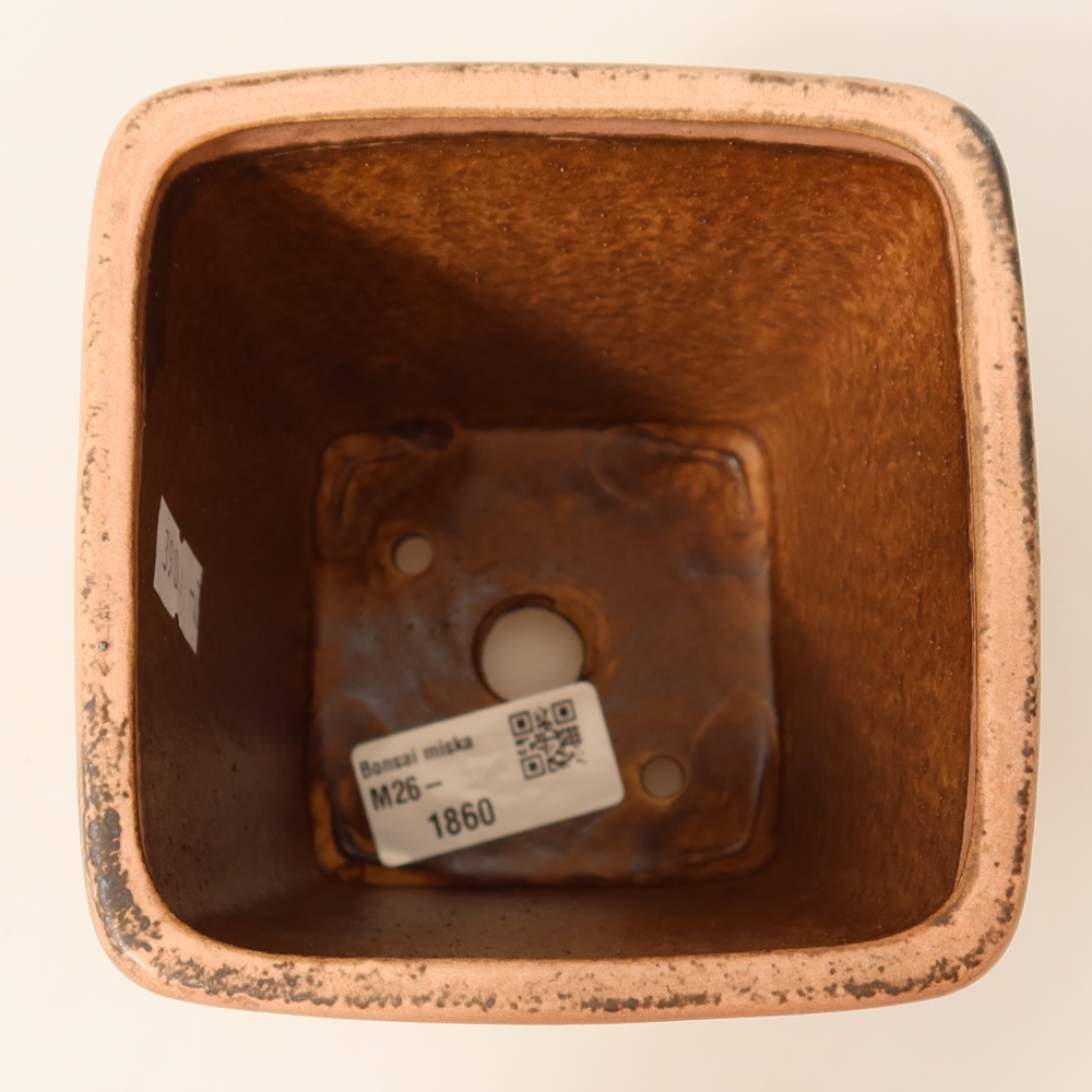Keramická miska na bonsai 10,5 x 10,5 x 12 cm, farba ružová