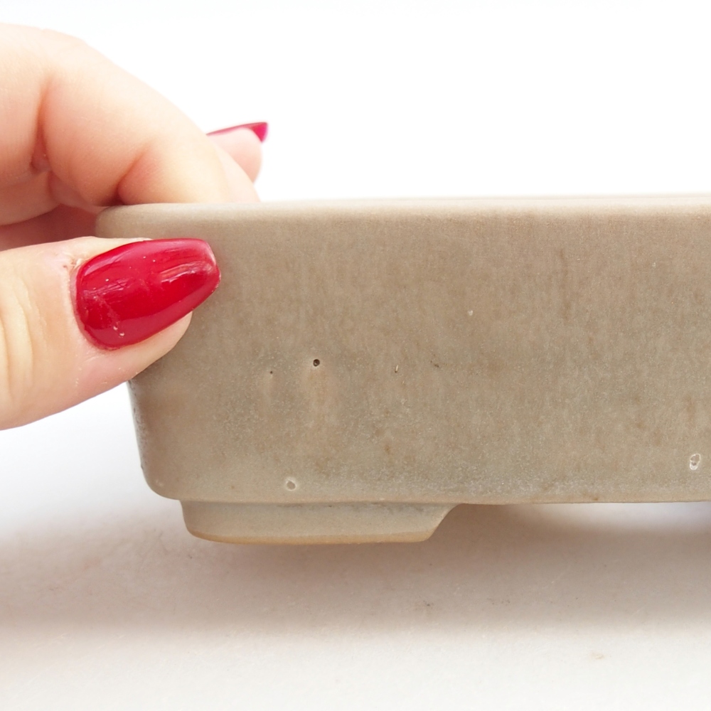 Keramická bonsajová miska 14,5 x 10,5 x 4,5 cm, farba béžová