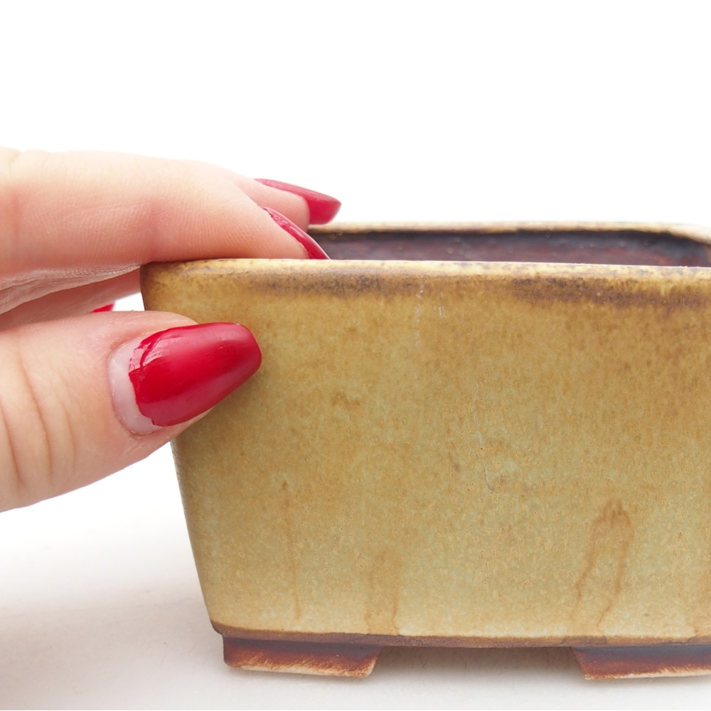 Keramická miska na bonsaje 8,5 x 8,5 x 5,5 cm, zelená