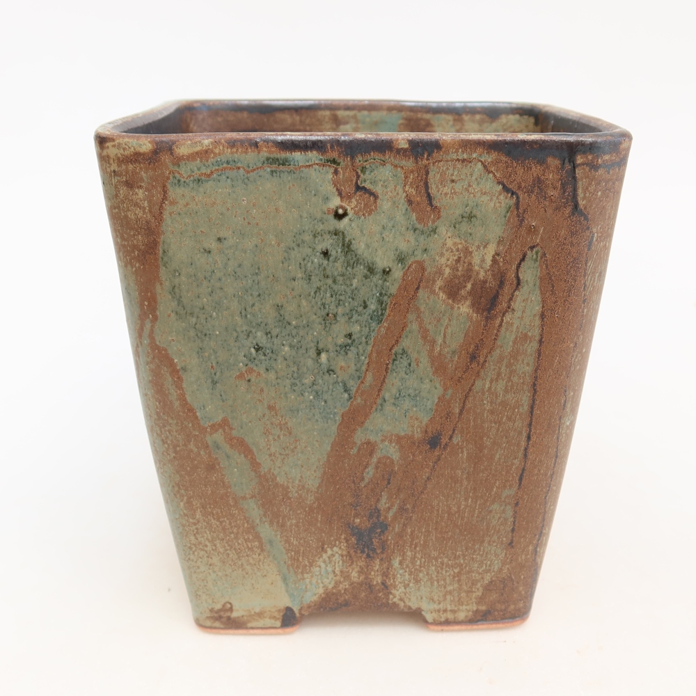Keramická miska na bonsaje 14 x 14 x 15 cm, hnedá