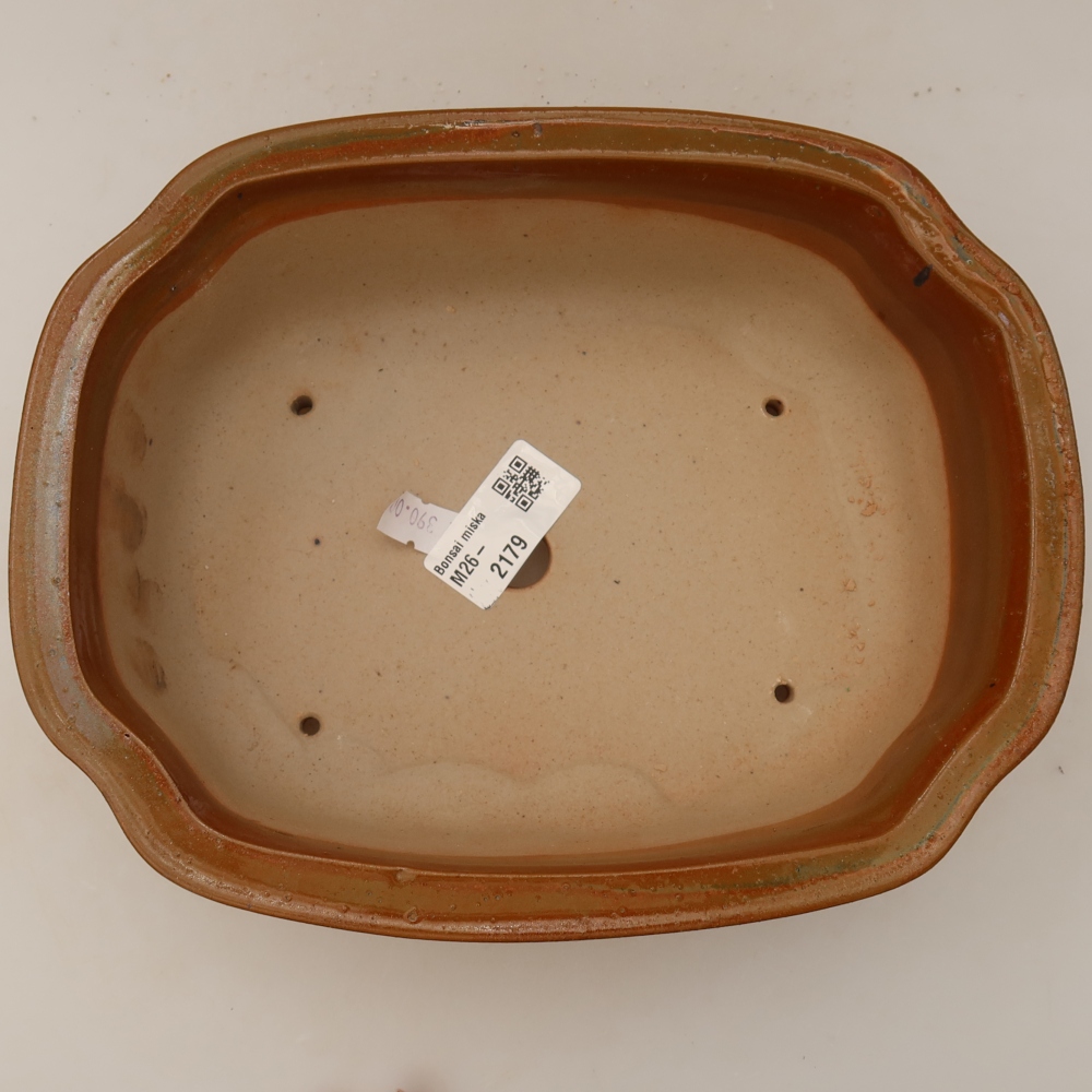Keramická miska na bonsaje 22,5 x 17,5 x 7,5 cm, farba hnedá