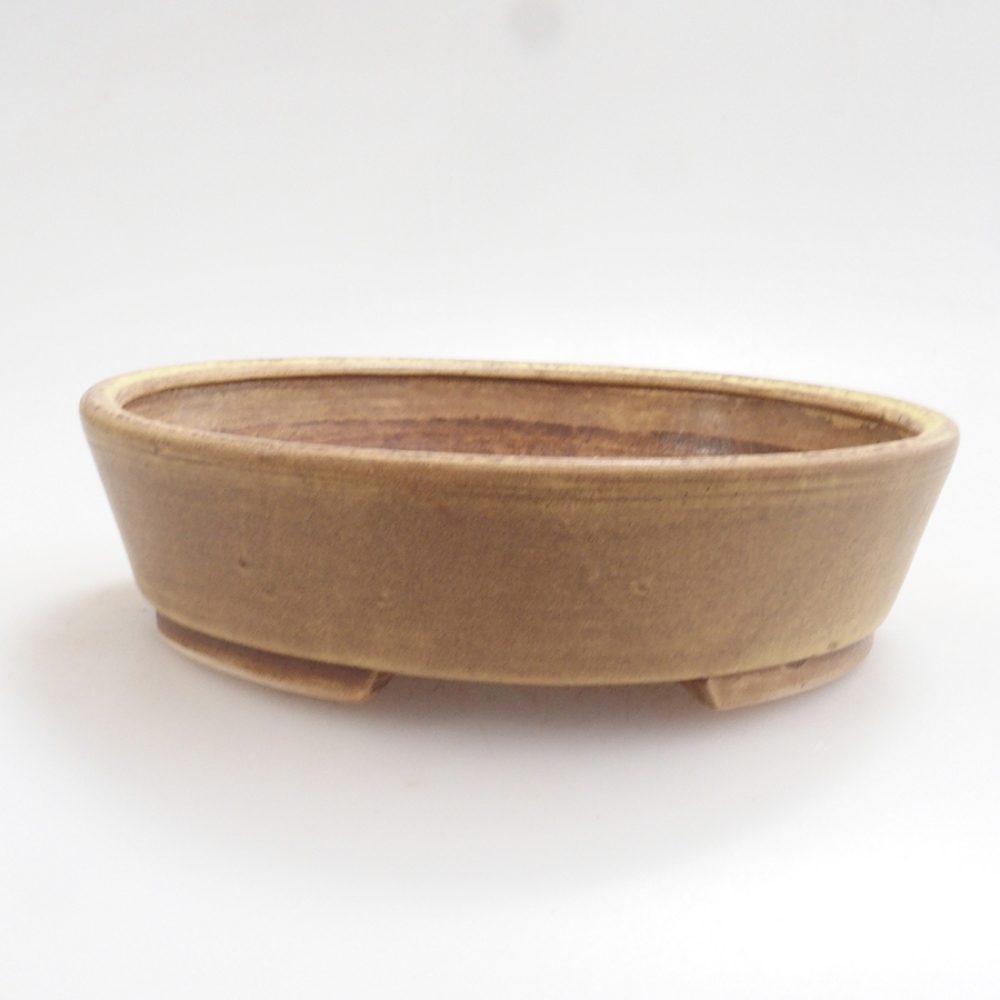 Keramická bonsai miska 15 x 13,5 x 3,5 cm, farba žltá