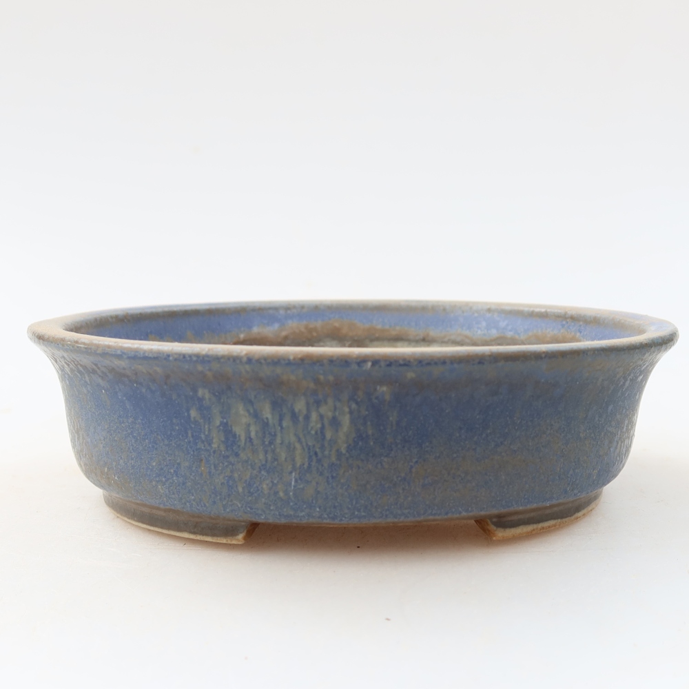 Keramická miska na bonsai 12,5 x 11,5 x 3,5 cm, farba modrá