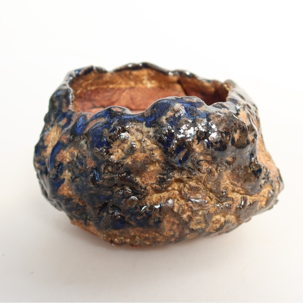 Keramická škrupina  7 x 7 x 5,5 cm, farba modrohnedá
