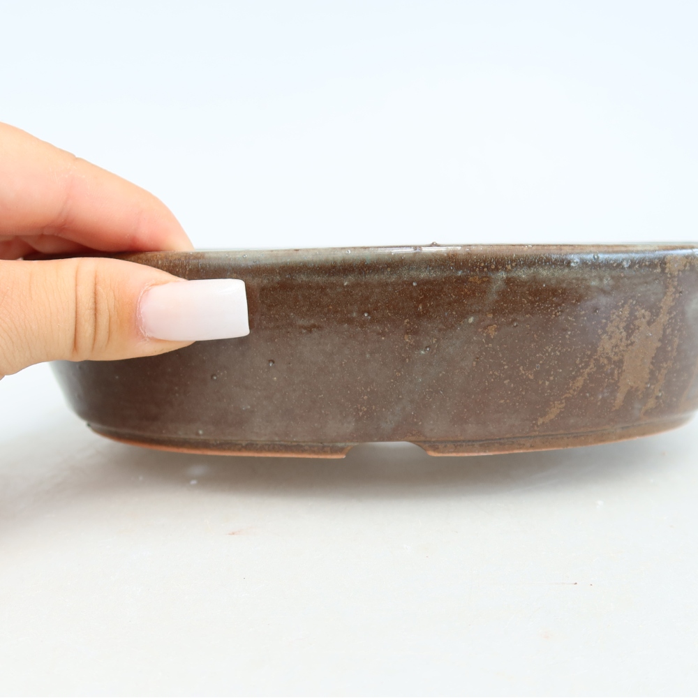 Keramická miska na bonsaje 18,5 x 13,5 x 4,5 cm, hnedá