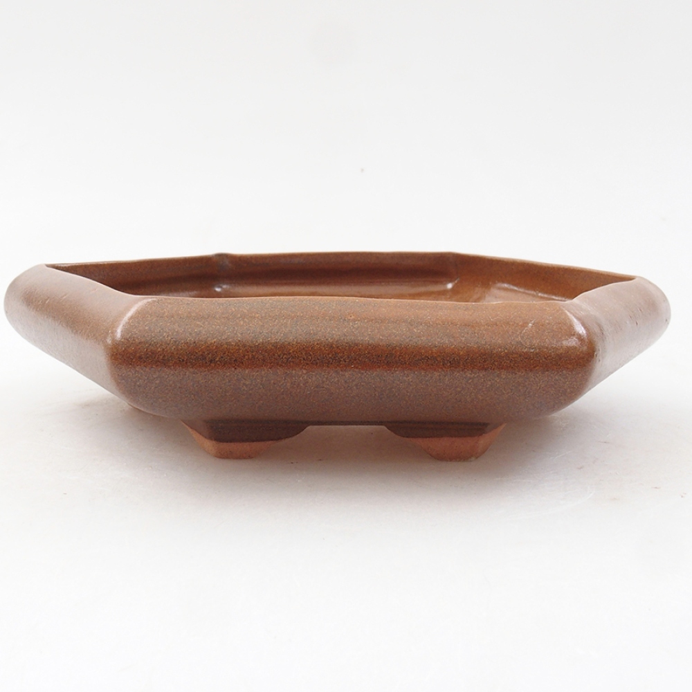 Keramická bonsai miska 17 x 15 x 4 cm, farba hnedá