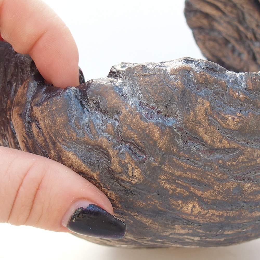 Keramická mušľa 13 x 12,5 x 12,5 cm , farba hnedá