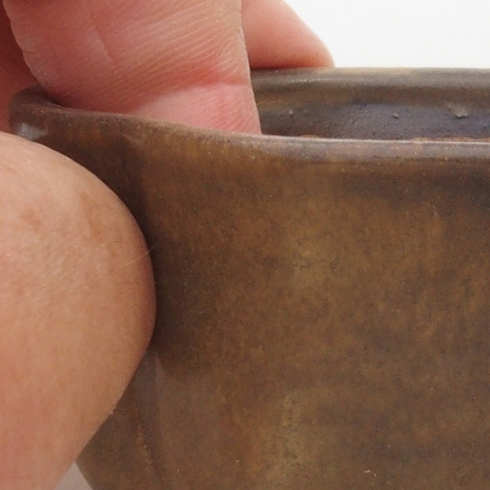 Keramická bonsai miska 7,5 x 7 x 3,5 cm, farba hnedá