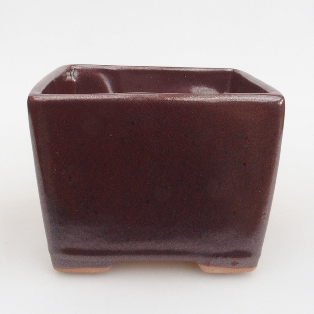 Keramická bonsai miska 11 x 11 x 8,5 cm, farba hnedá