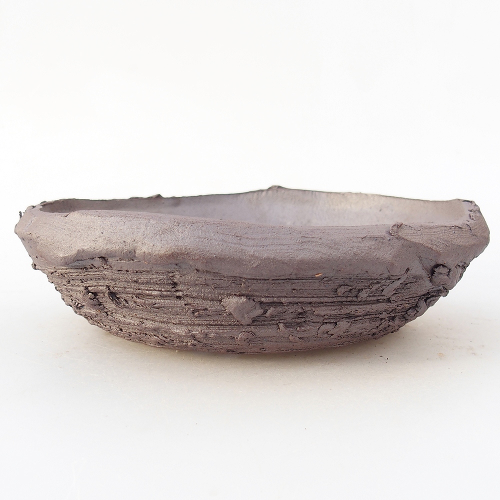 Keramická bonsajová miska 17 x 17 x 5,5 cm, farba kovu