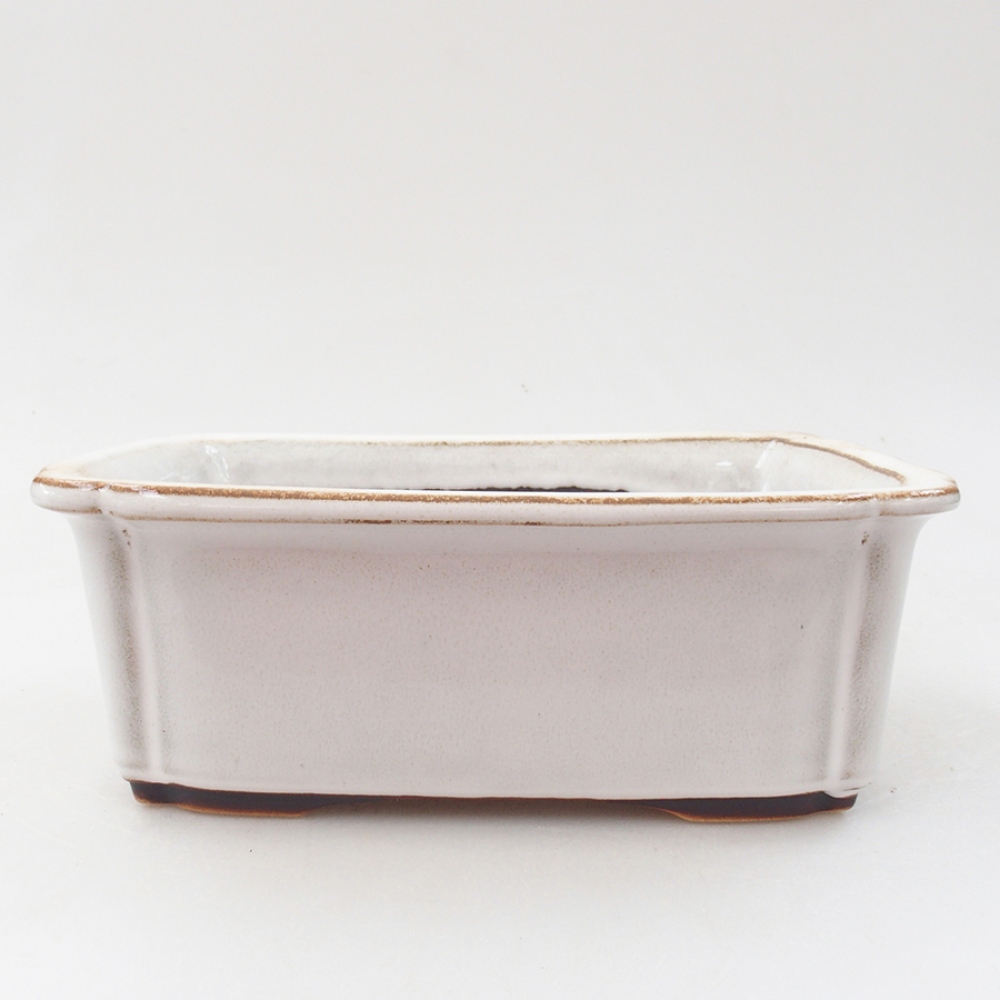 Keramická bonsai miska 17 x 13 x 6 cm, farba biela