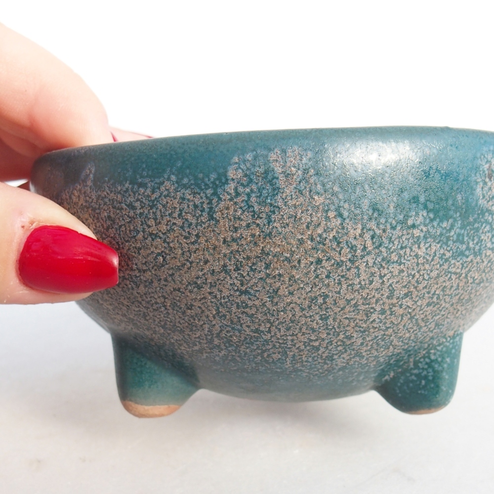 Keramická miska na bonsaje 10 x 10 x 5 cm, farba modrá