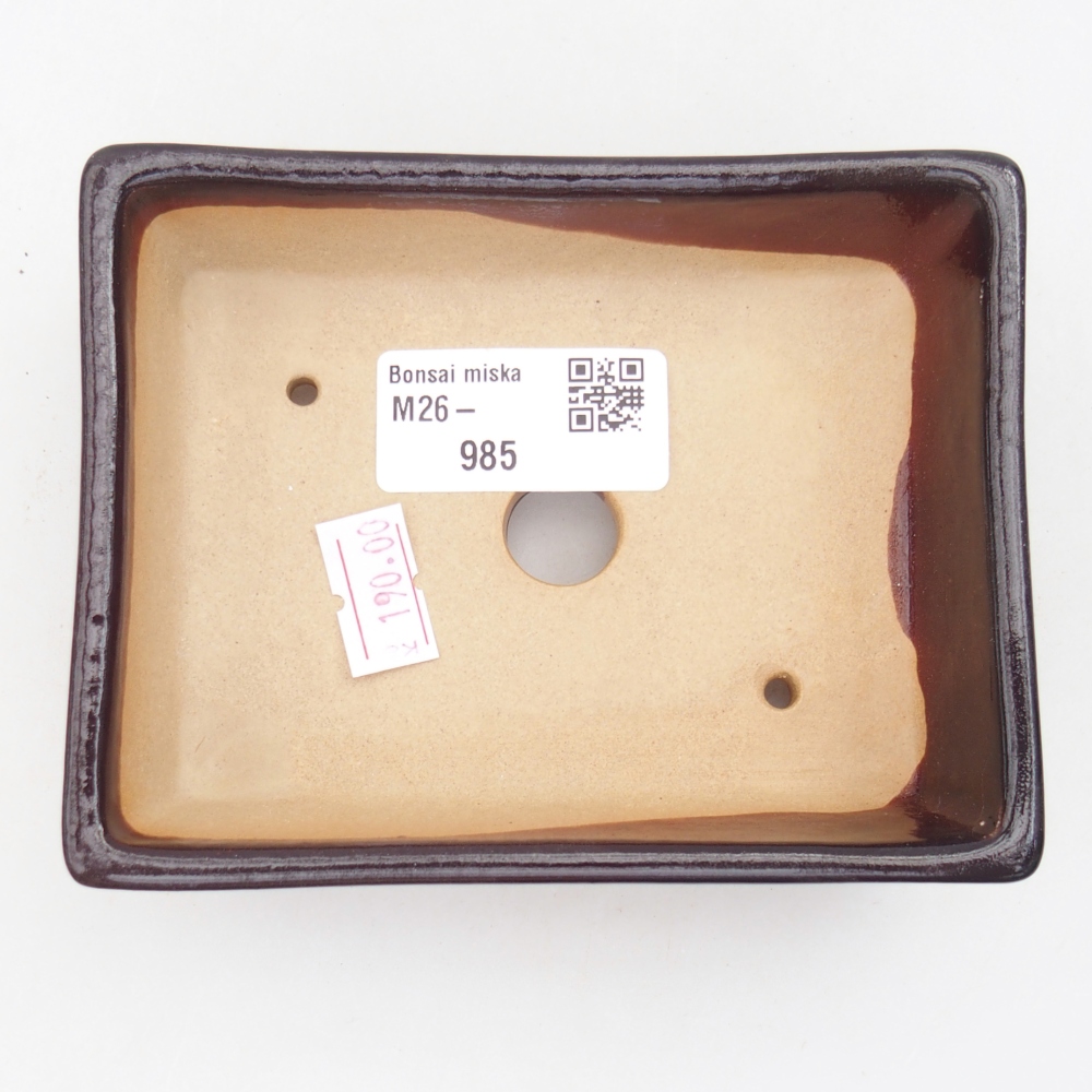 Keramická miska na bonsaje 11,5 x 9 x 3,5 cm, hnedá