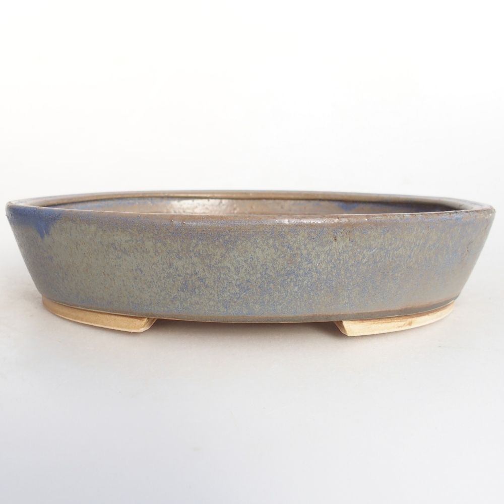 Keramická miska na bonsaje 21 x 19 x 4 cm, farba modrá