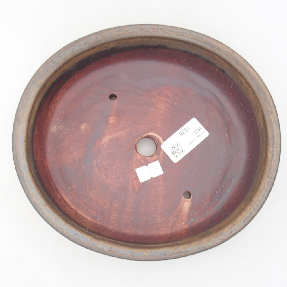 Keramická miska na bonsaje 21 x 19 x 8 cm, hnedá