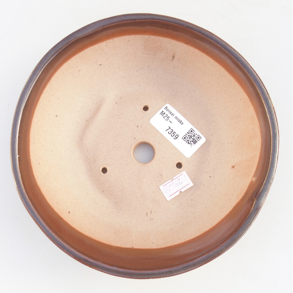 Keramická miska na bonsaje 17,5 x 17,5 x 5 cm, hnedá