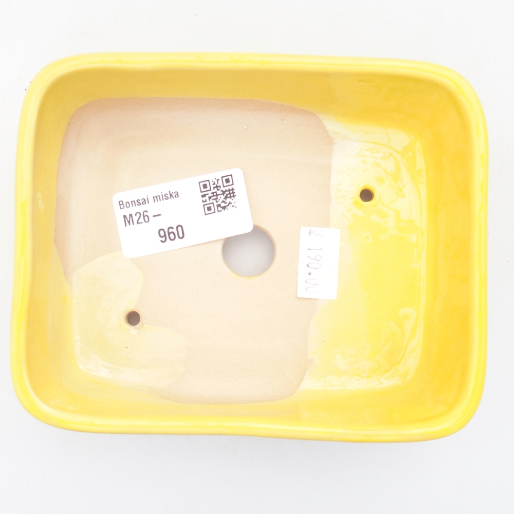 Keramická miska na bonsaje 12,5 x 9 x 3,5 cm, žltá