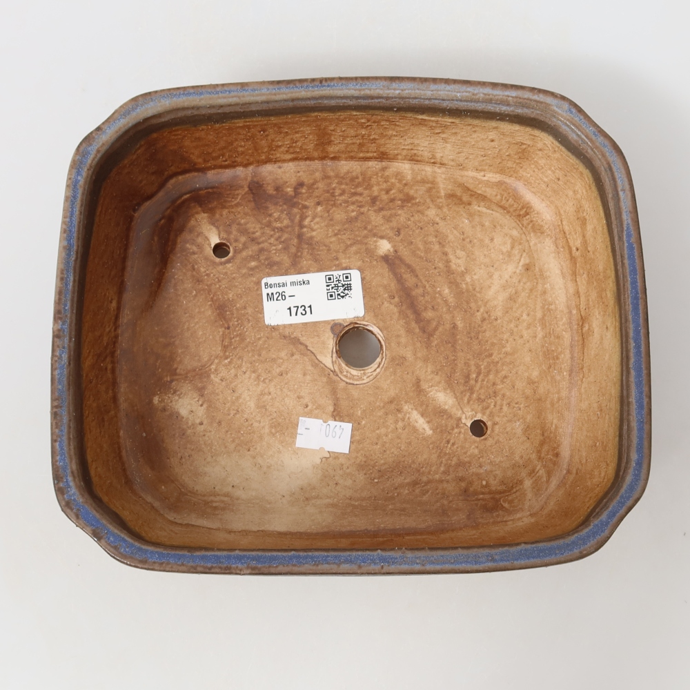 Keramická miska na bonsaje 21,5 x 18 x 6 cm, farba modrá