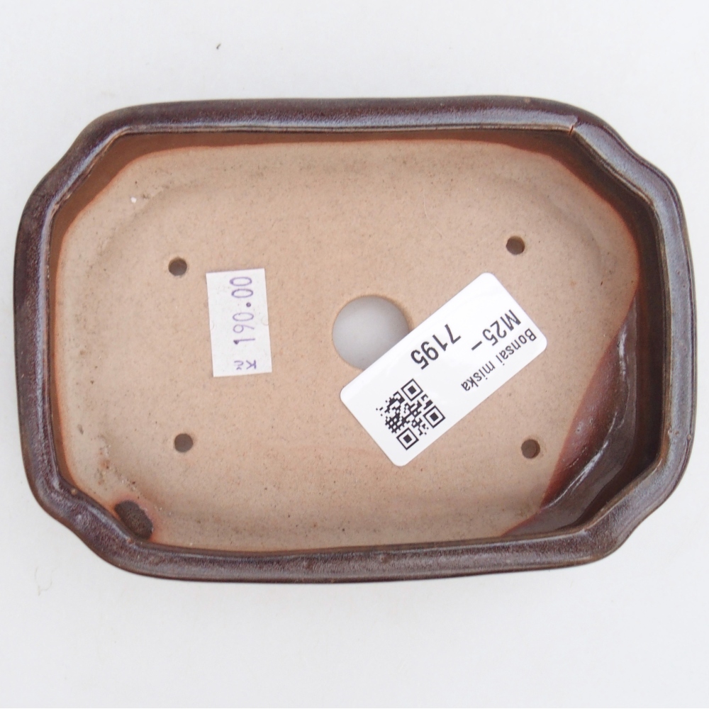 Keramická miska na bonsaje 13 x 9 x 3 cm, hnedá