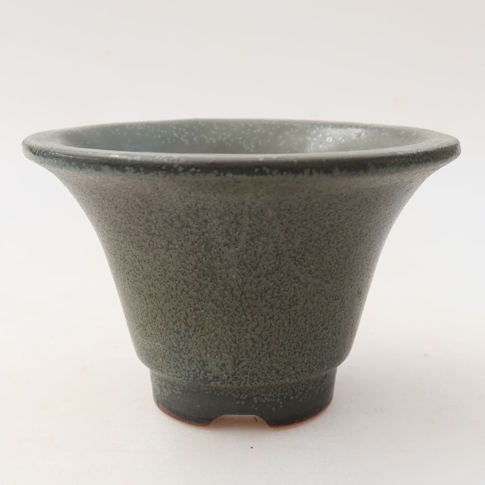 Keramická miska na bonsai 10,5 x 10,5 x 7 cm, farba sivá