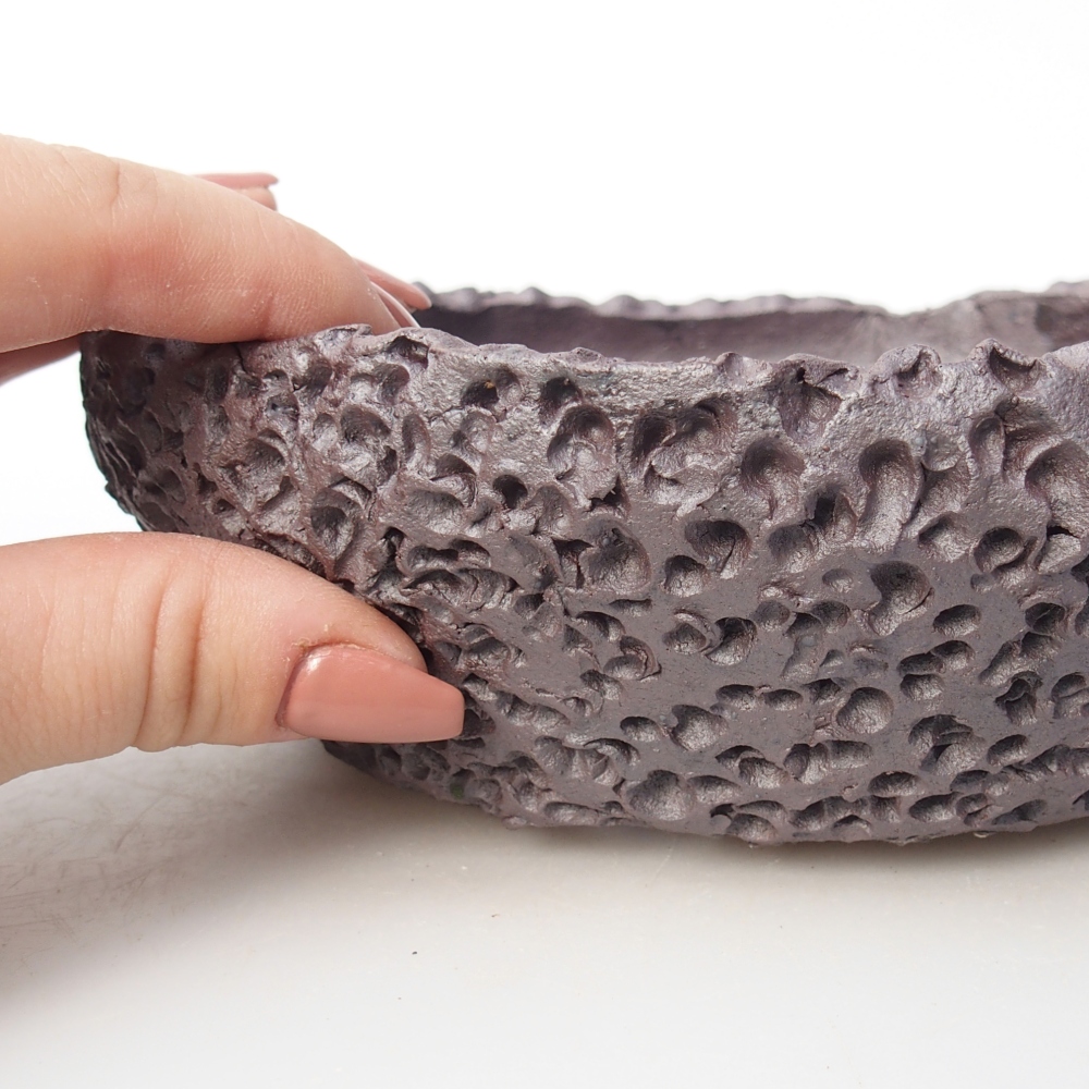 Keramická bonsajová miska 17 x 16,5 x 6 cm, farba kovu