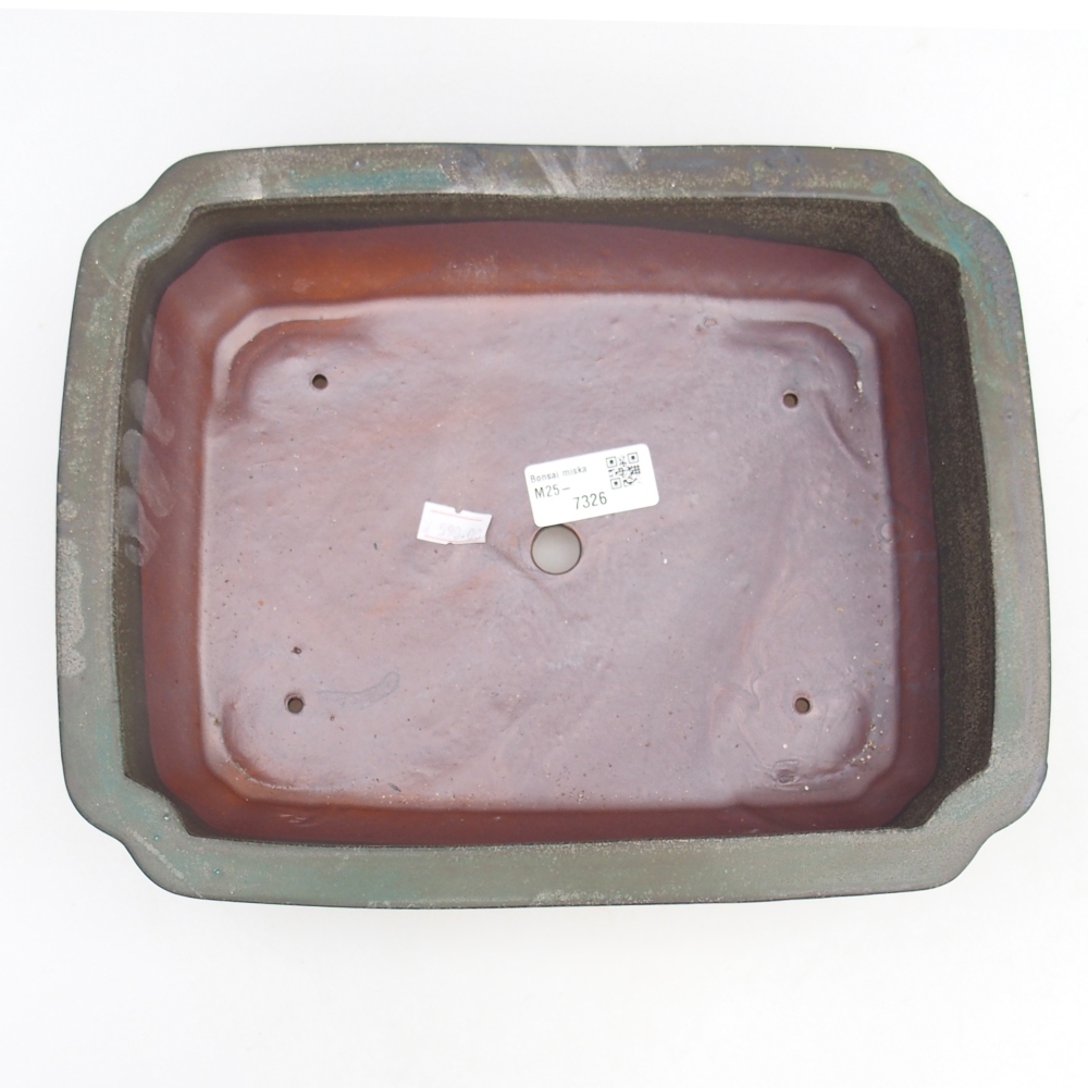 Keramická miska na bonsaje 27,5 x 22 x 7 cm, sivá