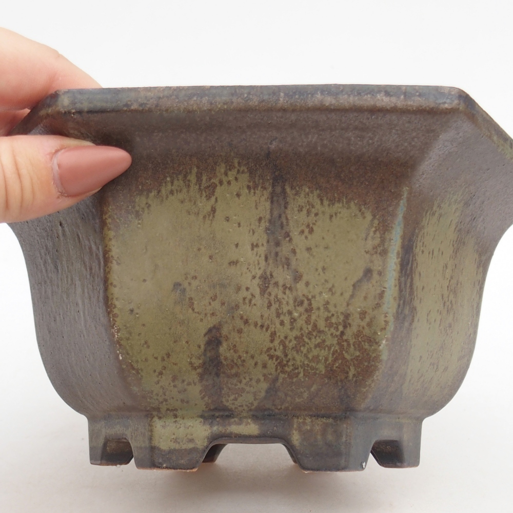 Keramická miska na bonsaje 18,5 x 16,5 x 9 cm, hnedá