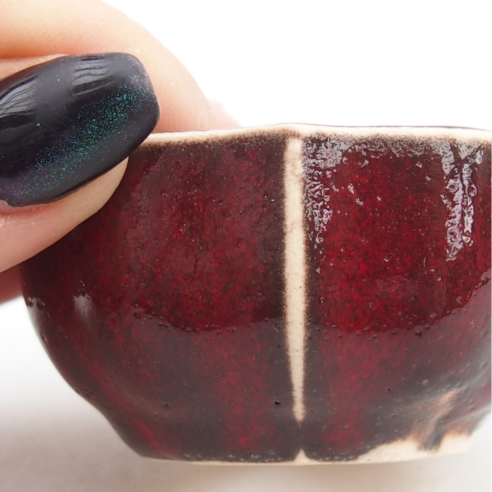 Mini bonsajová miska 6 x 6 x 3 cm, farba červená