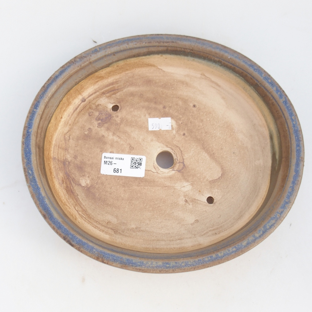 Keramická bonsajová miska 25 x 20 x 7,5 cm, zelená