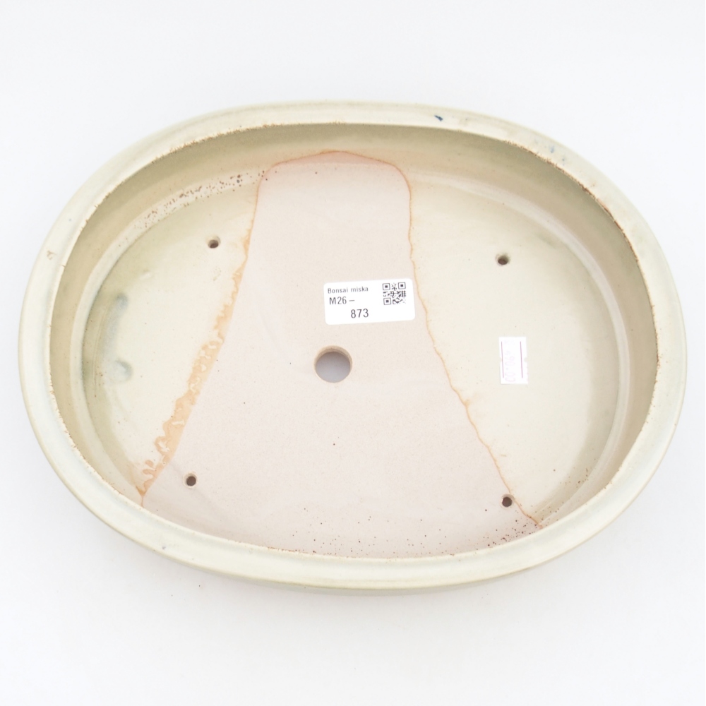 Keramická miska na bonsaje 26,5 x 21 x 5 cm, zelená