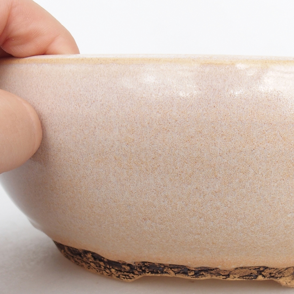 Keramická miska na bonsaje 18,5 x 18,5 x 7,5 cm, farba béžová