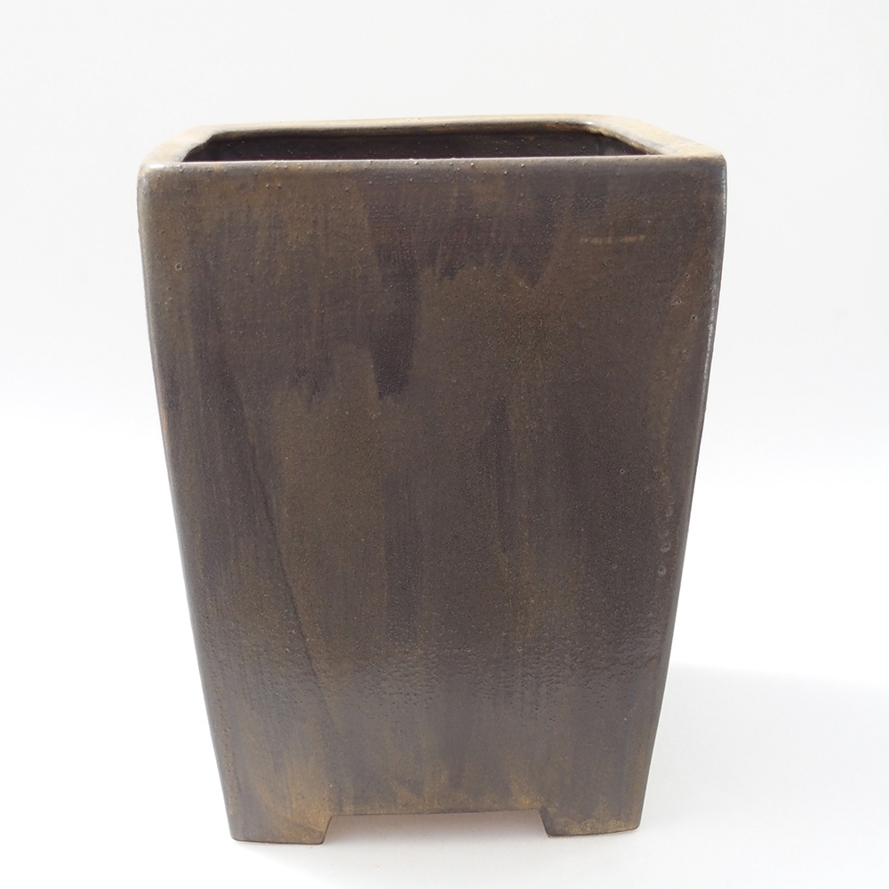 Keramická bonsajová miska 17 x 17 x 23 cm, hnedá