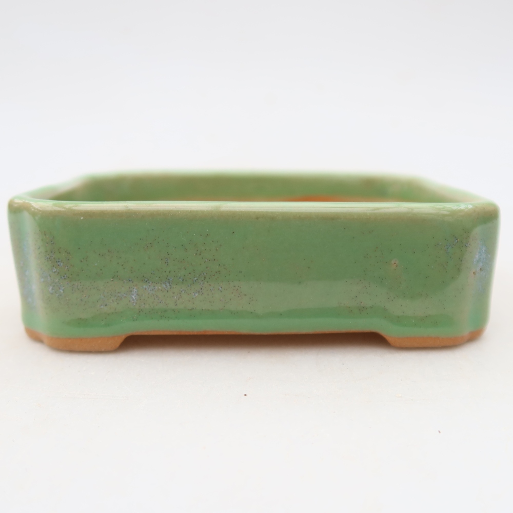Keramická miska na bonsaje 10,5 x 9 x 3 cm, farba zelená