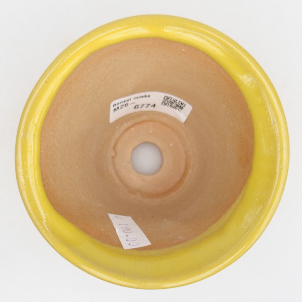 Keramická miska na bonsaje 10,5 x 10,5 x 7 cm, žltá