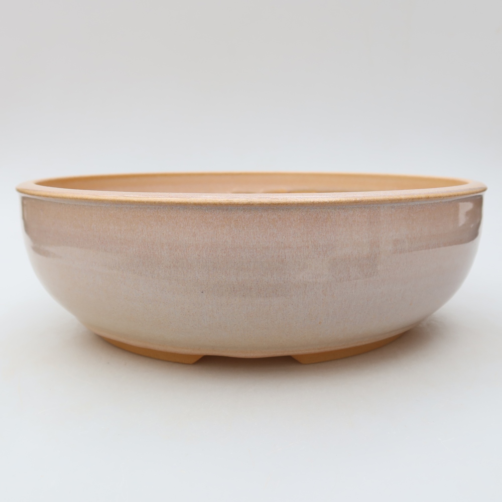 Keramická miska na bonsaje 26,5 x 26,5 x 8 cm, farba béžová